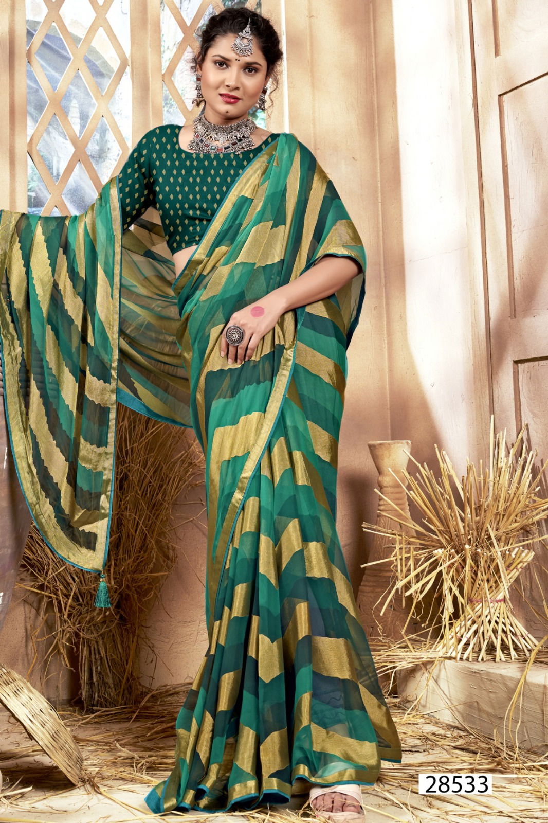 Digambari By Vallabhi Printed Designer Brasso Sarees Wholesale Shop In Surat